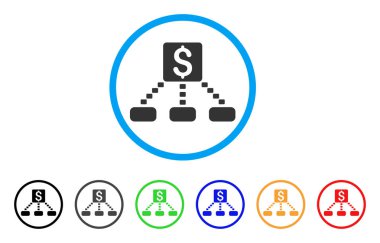 Fişleri Paraya Çevirme şeması simgesi yuvarlak