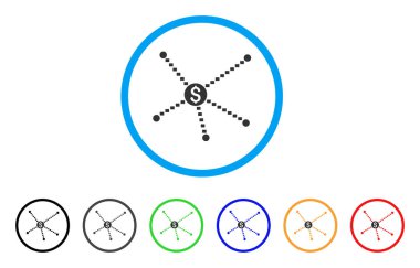 Noktalı finansal bağlantılar yuvarlak simge