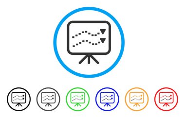 Noktalı eğilimleri yuvarlak simge kurulu