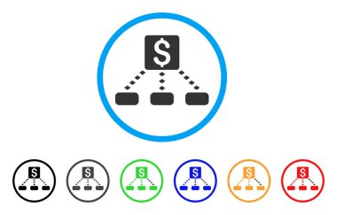 Fişleri Paraya Çevirme şeması simgesi yuvarlak