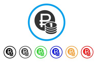 Yuvarlak simge Rublesi paralar