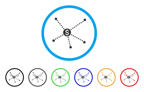 点線の金融リンク丸いアイコン — ストックベクタ