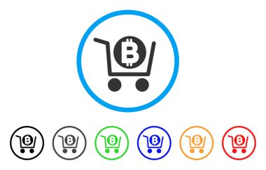 Alışveriş sepeti Bitcoin simgesi yuvarlak