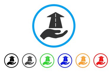 Gelecekteki bakım el yuvarlak simgesi