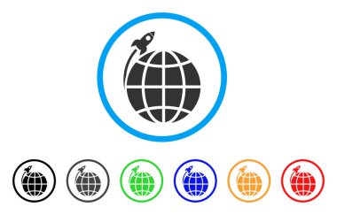 Gezegen Uydu Fırlatma yuvarlak simge