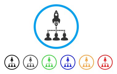 Roket alan topluluk yuvarlak simge