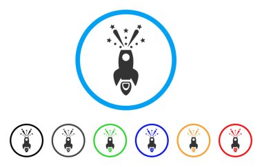 Uzay roketi Boom yuvarlak simge