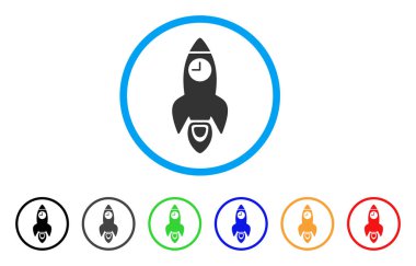 Uzay roketi saat yuvarlak simgesini