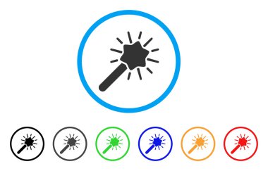 Sihirbaz değneği yuvarlak simge