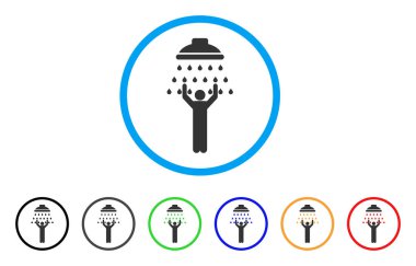 Adam duş yuvarlak simgesinin altında