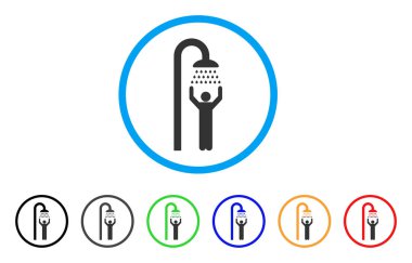 Adam duş yuvarlak simgesinin altında