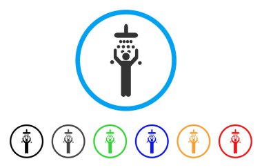 Adam duş yuvarlak simgesinin altında