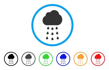 Yağmur bulutu yuvarlak simge