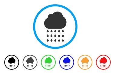 Yağmur bulutu yuvarlak simge