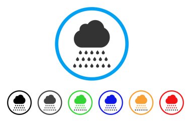 Yağmur bulutu yuvarlak simge