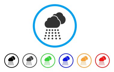 Yağmur bulutları yuvarlak simge