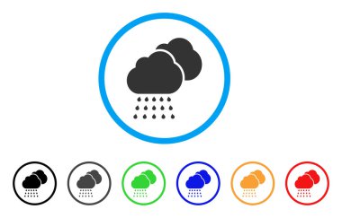 Yağmur bulutları yuvarlak simge