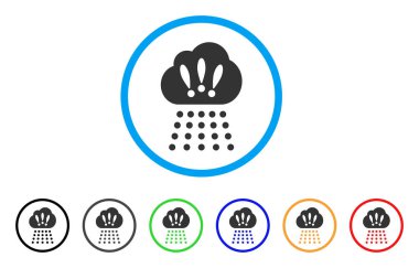 Fırtına bulutu yuvarlak simge