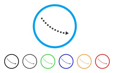 Noktalı düşüş trendi yuvarlak simge