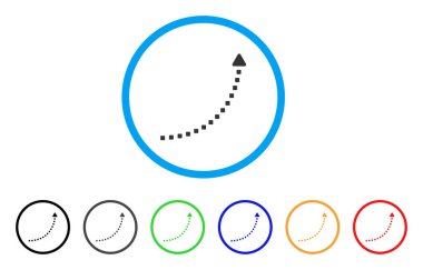 Noktalı büyüme satırı yuvarlak simgesi