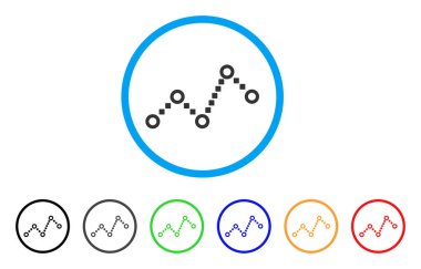 Noktalı çizgi yuvarlak simge