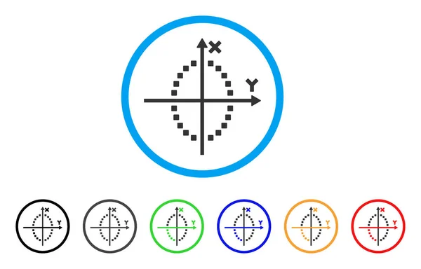 타원 플롯 둥근된 아이콘 — 스톡 벡터