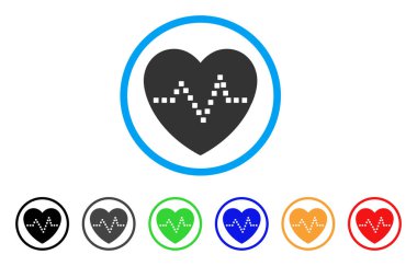 Kalp nabız yuvarlak simgesi