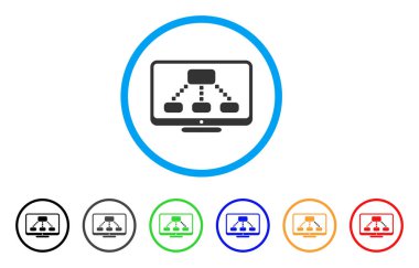 Hiyerarşi monitör yuvarlak simgesini