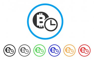 Bitcoin kredi saat simgesi yuvarlak