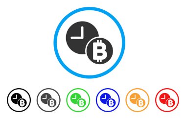 Bitcoin kredi saat simgesi yuvarlak