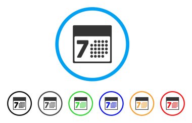 Takvim hafta yuvarlak simge