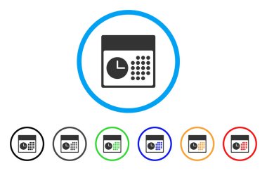 Saat ve Tarih yuvarlak simge