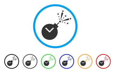 Zaman havai fişek yuvarlak simge şarj
