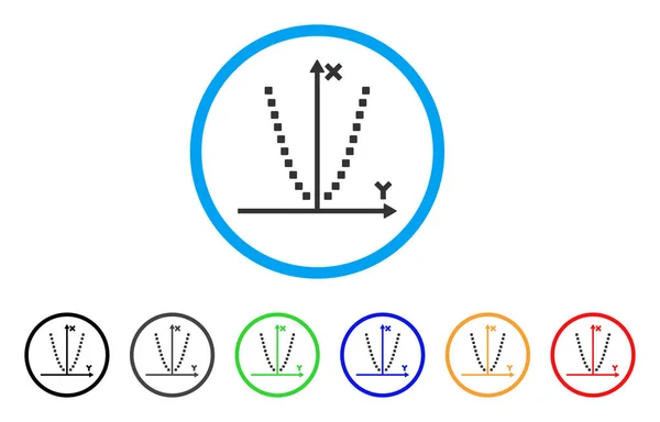 Parcelle de parabole arrondi icône — Image vectorielle