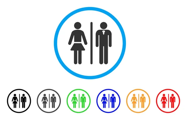 WC osób zaokrąglone ikona — Wektor stockowy