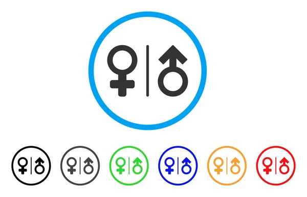 WC Gender Symbols Rounded Icon — Stock Vector
