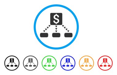 Fişleri Paraya Çevirme şeması simgesi yuvarlak