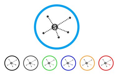 Noktalı finansal bağlantılar yuvarlak simge
