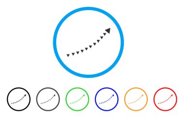 Noktalı büyüme trendi yuvarlak simge