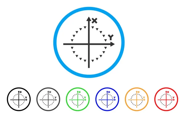 Dotted Circle Plot Rounded Icon — Stock Vector