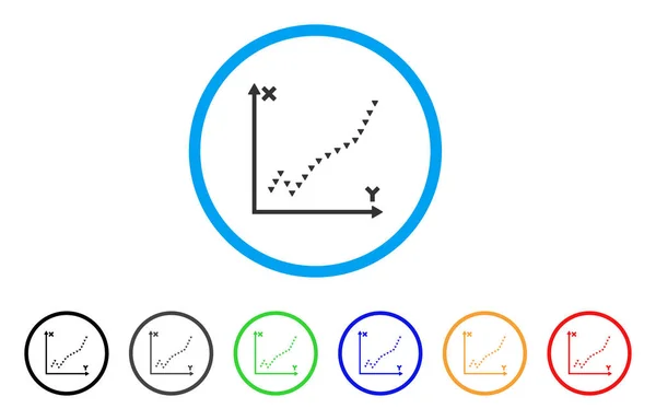 Parcela de función punteada Icono redondeado — Vector de stock