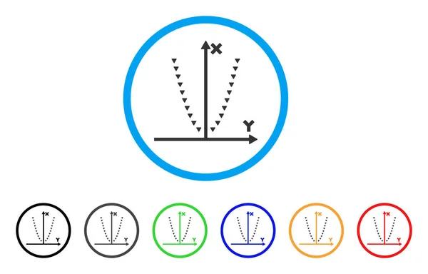 Parabole pointillée Icône arrondie — Image vectorielle