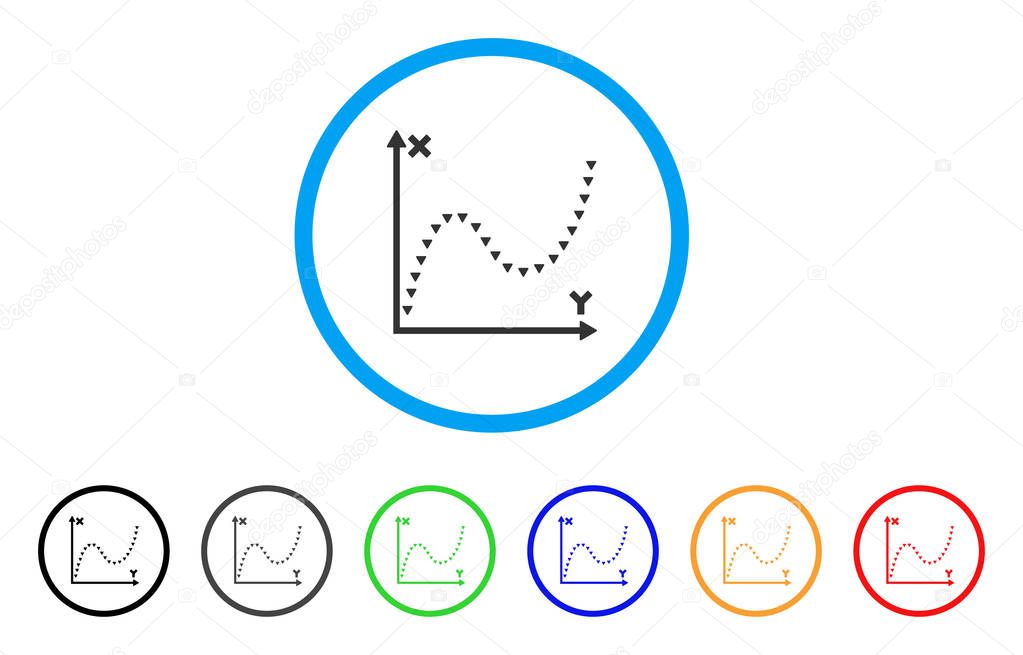 Dotted Function Graph Rounded Icon