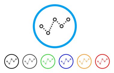 Noktalı eğilim yuvarlak simge