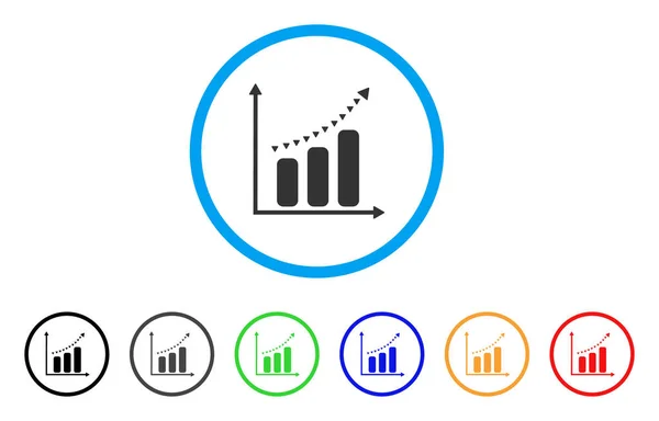 Точечный положительный тренд округлой иконы — стоковый вектор