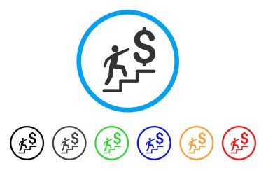 İş merdivenleri yuvarlak simge