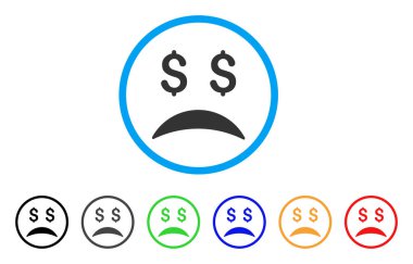 İflas üzücü duygu yuvarlak simge