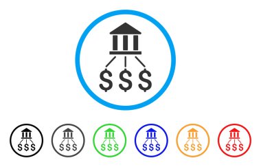 Banka ödemeleri yuvarlandığında simgesi