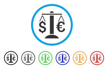 Euro dolar denge yuvarlak simge