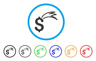 Doları yuvarlak simge düşen servet